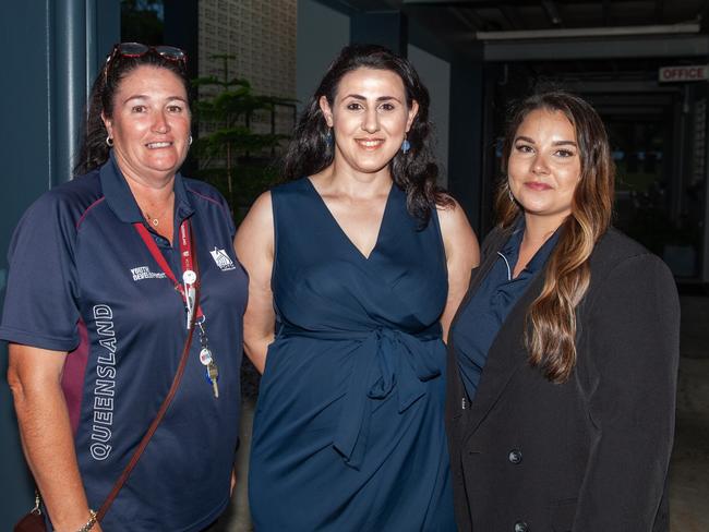 Kim Presland, Gracie Horsfall and Danica Crebbin at the Project Booyah graduation. Picture: Michaela Harlow