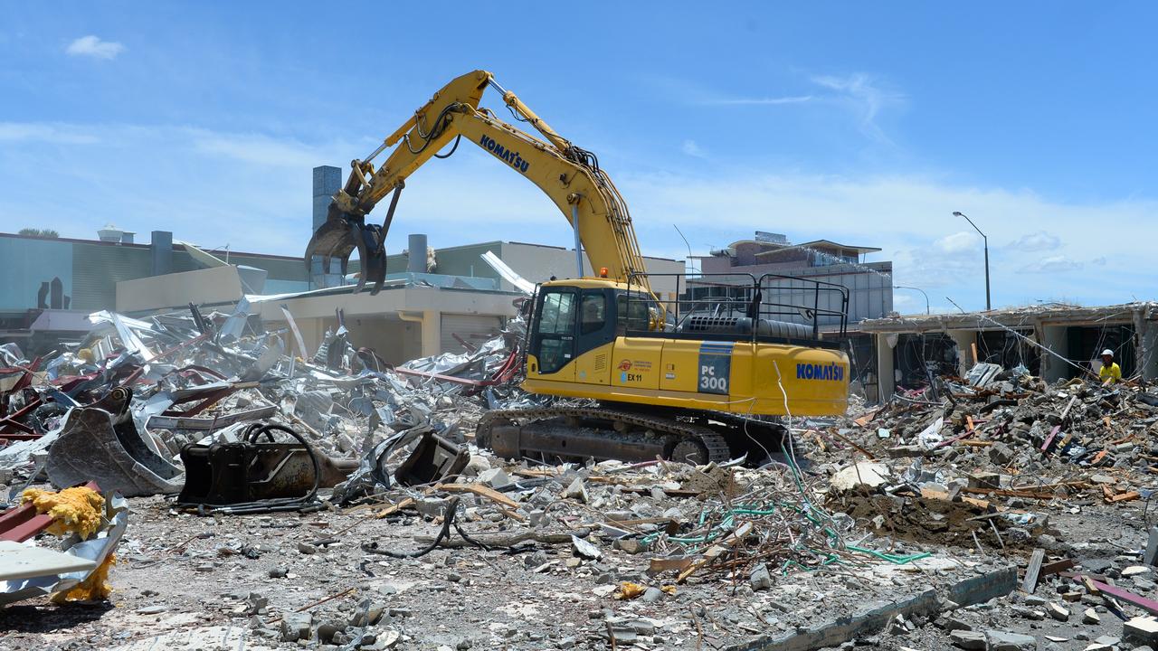 Demolition at the Cambridge Hotel site on the corner of Bolsover and Cambridge Streets in Rockhampton in 2015. Photo: Chris Ison / The Morning Bulletin