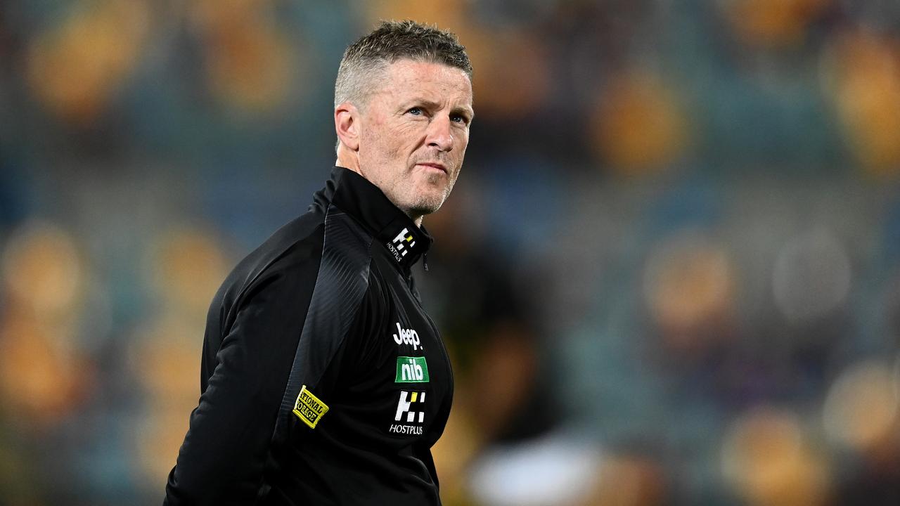 Damien Hardwick during last year's finals. (Photo by Quinn Rooney/Getty Images)
