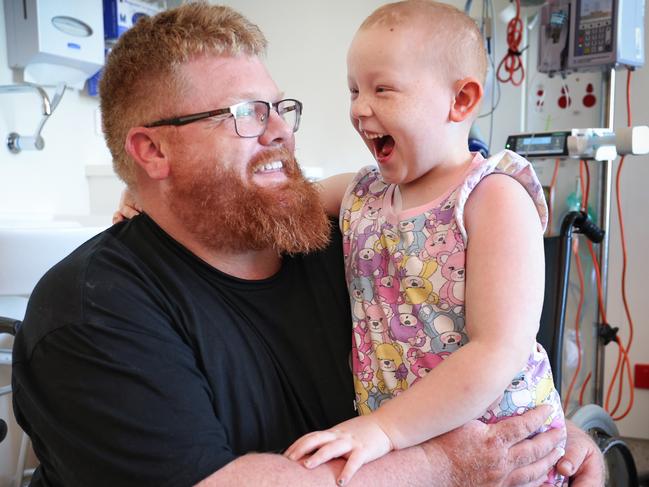 Mia all smiles with dad Ben Depuit. Picture: David Caird