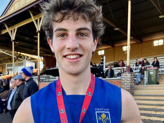 St Peter's College's Billy Dowling was best on ground in the school's division one plate game. Picture: Sports Association Adelaide Schools