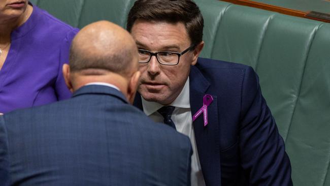 CANBERRA, AUSTRALIA - NewsWire Photos MARCH 8, 2023: Susan Ley, David Littleproud, Angus Taylor and Peter Dutton during Question Time in the House of Representatives in Parliament House in Canberra.Picture: NCA NewsWire / Gary Ramage