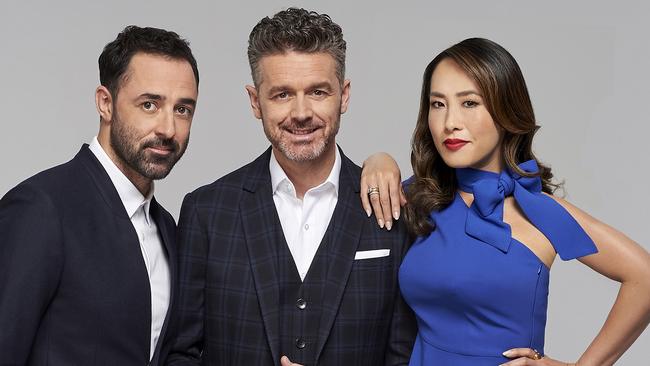 MasterChef Australia judges Andy Allen, Jock Zonfrillo and Melissa Leong. Picture: Network Ten