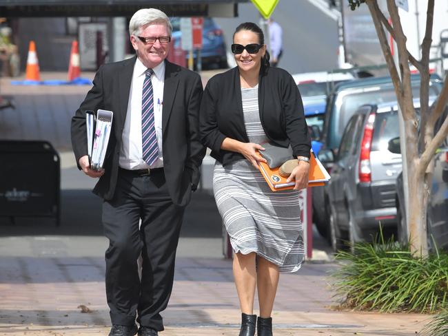 Alison Muller with her lawyer outside Milton court in March.