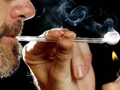 Smoking drugs.