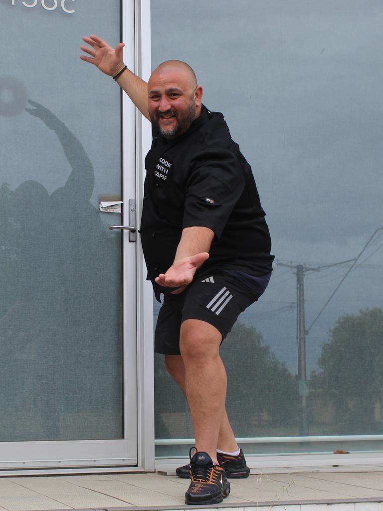 John Kapiris in front of his new pizza bar on Payneham Road.