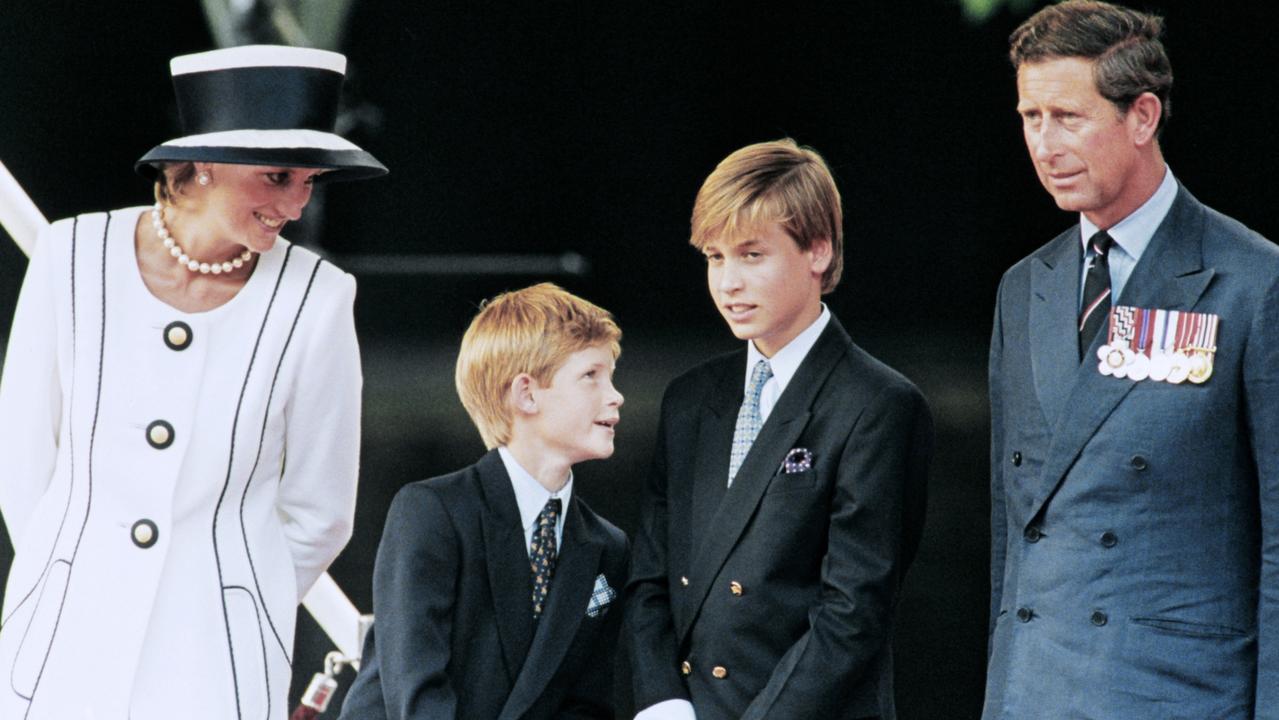 Prince Charles and Princess Diana with William and Harry in 1995. Picture: AFP.