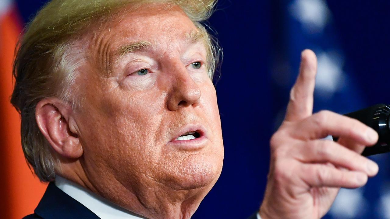 US President Donald Trump speaks during a press conference in New Delhi on February 25, 2020. Picture: Mandel Ngan / AFP.