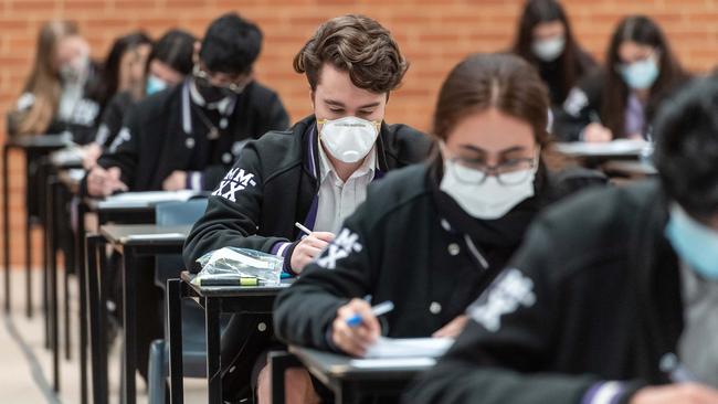 Some schools are taking a stronger stand on mask wear. Picture: Jason Edwards