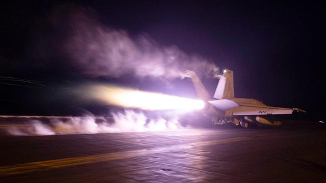 Wednesday’s strikes followed a wave of attacks on Monday. Picture: US Central Command via AFP