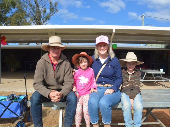 Kim, Ella, Maurice and Oscar Bowman at the Australian Polocrosse Nationals tournament held in Chinchilla on June 28, 2024.