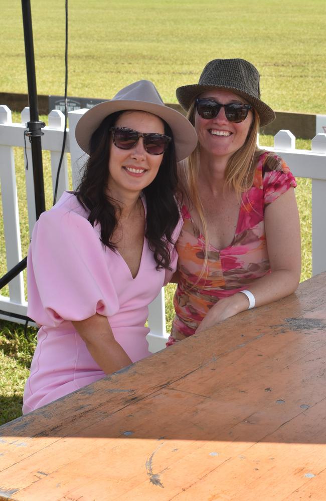 Leigh Poppi and Hayley Marsh enjoy their day at the Polo By the Sea event in Maroochydore. Picture: Eddie Franklin