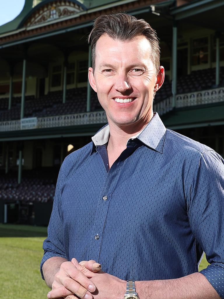 Brett Lee poses for a portrait for Fox Cricket at the SCG. Picture: Brett Costello