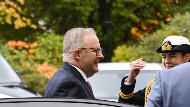 CANBERRA, AUSTRALIA - NewsWire Photos - May 13, 2025: Prime Minister Anthony Albanese arrives for the swearing-in ceremony at Government House, Canberra. Picture: NewsWire / Martin Ollman