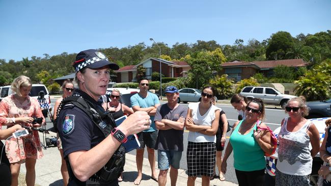 Scenes outside Helensvale Primary School after it went into lockdown. A lockdown can be a confusing time for students and parents alike. Photograph: Jason O'Brien