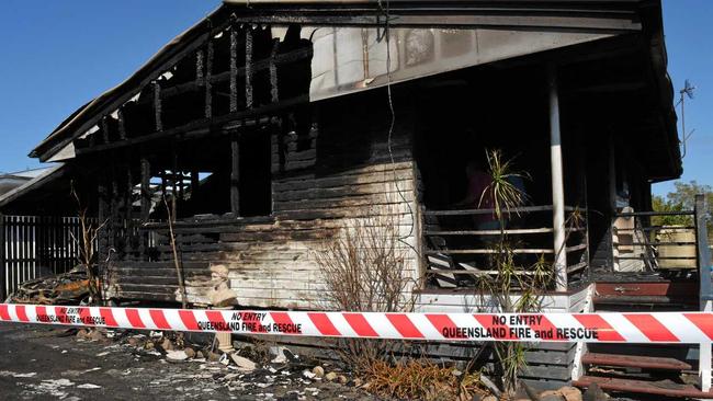 DEVASTATION: A house in Hill Street in Gatton was completely gutted by fire. Picture: Meg Bolton