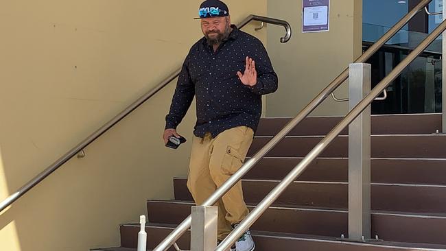 Henry Thomas William Darr leaves Mackay courthouse after pleading guilty in the district court to attempted robbery at Caneland Central. Photo: Janessa Ekert