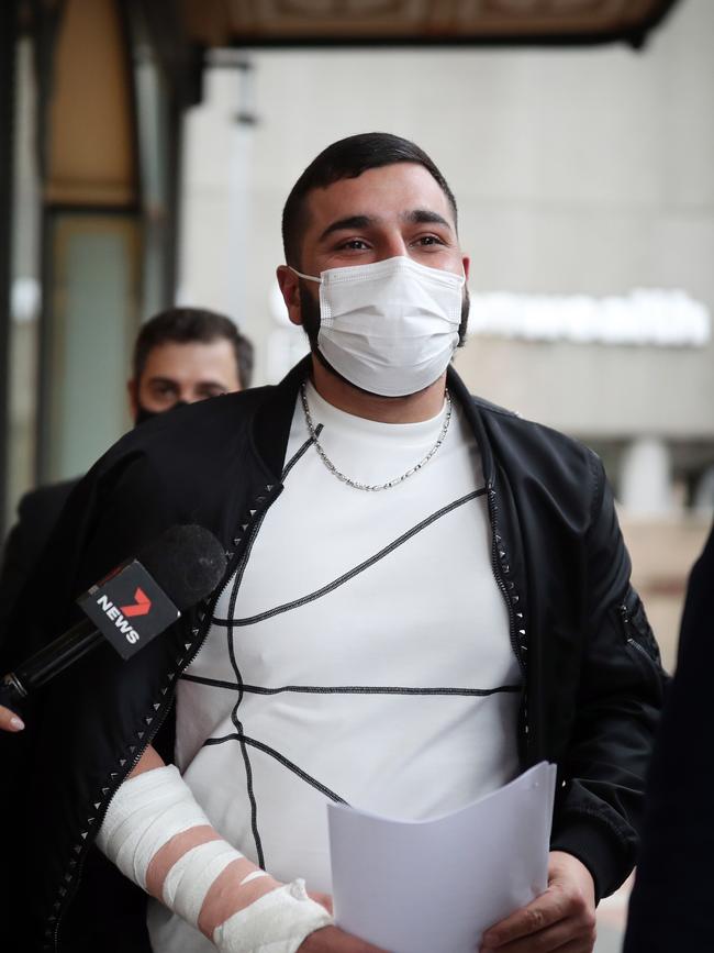 Ibrahem Hamze leaving Downing Centre Court in July. Picture: Christian Gilles