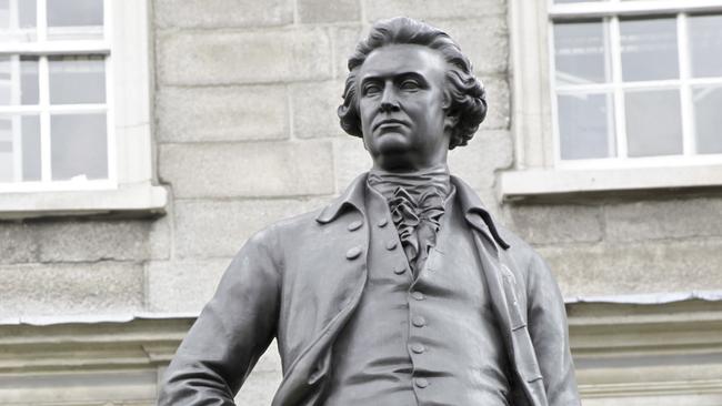 A statue of Edmund Burke outside the main entrance of Trinity College, Dublin. Picture: iStock