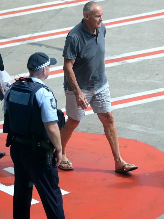 Chris Dawson at Sydney Airport this morning. Picture: John Grainger