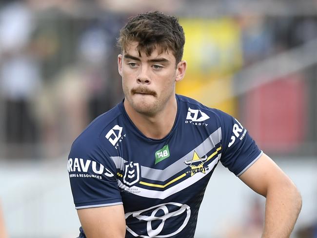 Cowboys Jake Bourke during the 2023 pre-season trial with Dolphins at Barlow Park in Cairns. Picture: NRL Imagery