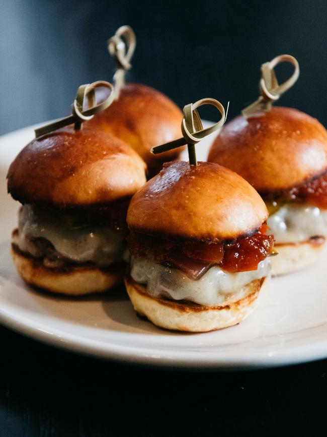 Vow’s goat cheeseburger sliders. Picture: supplied