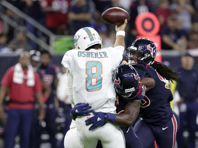 Miami Dolphins quarterback Brock Osweiler (8) has been poor on the road for the Dolphins.Picture: AP Photo