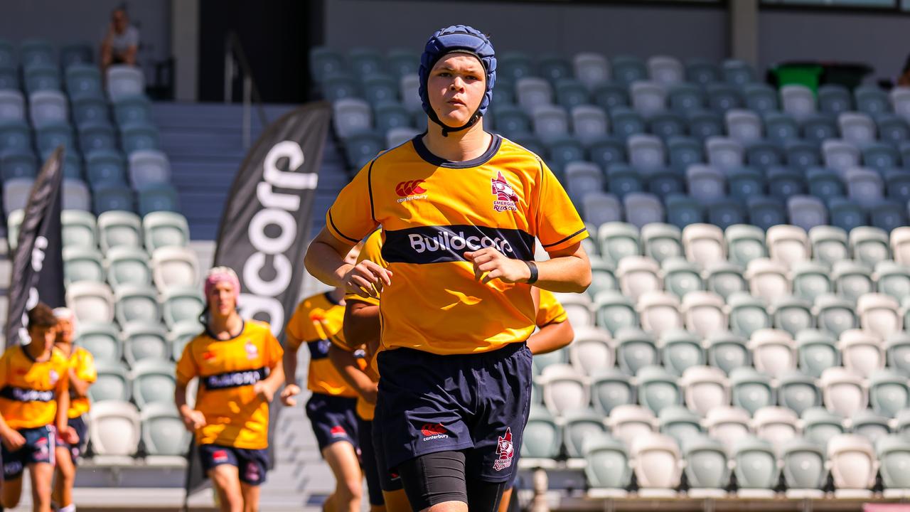 Buildcorp Emerging Reds Cup day one action between South East Queensland's Under-15s and Brisbane White Under-15s. Picture credit: QRU Media/ Erick Lucero.