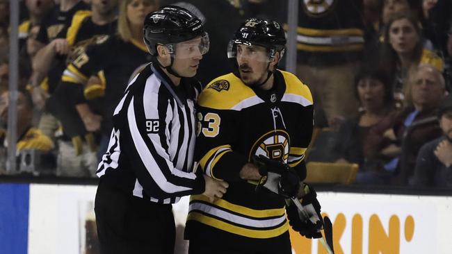 Brad Marchand warned for licking opponents.
