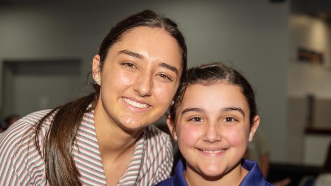 Lily Mifsud YMCA Youth member for Burdekin and Bella Mifsud from Kilcummin State School at the 2022 Mackay Youth parliament. Picture: Michaela Harlow