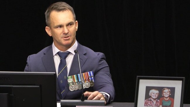 Former Petty Officer John Armfield at the Royal Commission. Picture: Supplied