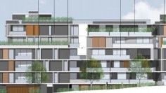 Part of the six-storey unit block which residents oppose.