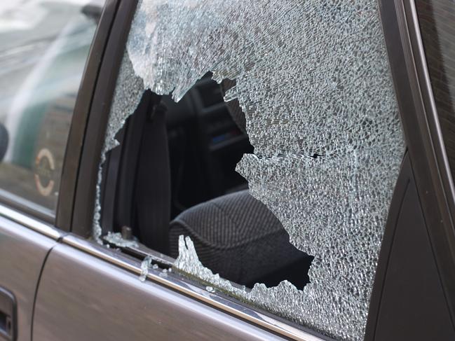 Smashed car window