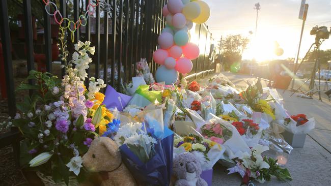 The touching tribute at Banksia Street Public School. Picture: John Grainger