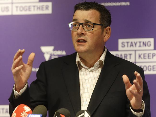 MELBOURNE, AUSTRALIA - NewsWire Photos JULY 04, 2020: Premier Dan Andrews Press Conference. Saturday, 4 July 2020The Premier, Daniel Andrews, will hold a press conference. Picture: NCA NewsWire / Valeriu Campan