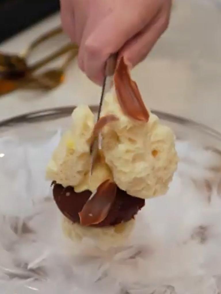 While Thaipun's dessert looked the part, its texture left a bad taste in the mouths of the judges. Picture: Channel 10.