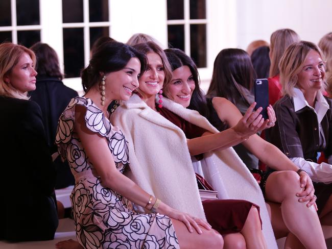 Rey-Hanna Vakili, Kate and Hoda Waterhouse pictured taking a selfie at the Bec  Bridge Fashion Show held at the David Jones Flagship Store in Sydney. Picture: Christian Gilles