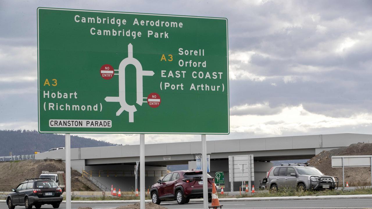 The completed Hobart Airport roundabout. Picture: Chris Kidd