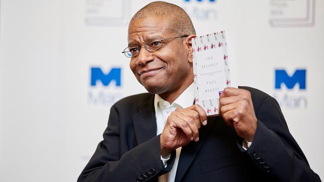 Paul Beatty receives the 2016 Booker Prize. Picture: Janie Airey