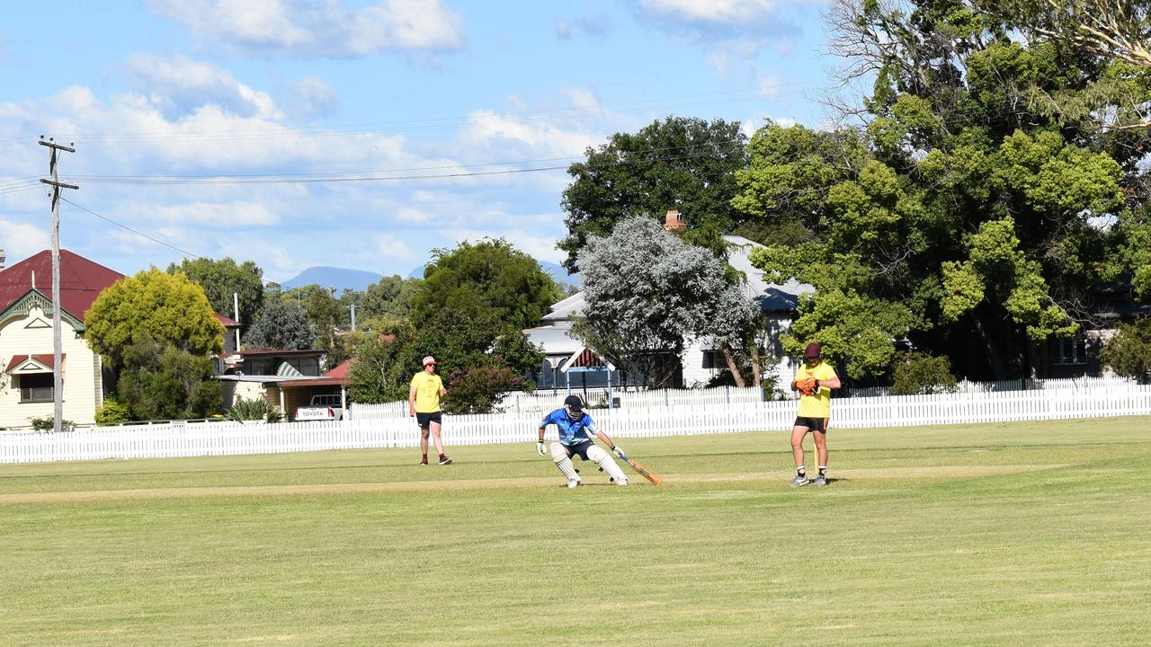 Mitchs-Browns vs Average Joes at Slade Park on the first day of the Warwick Australia Day Cricket Carnival.