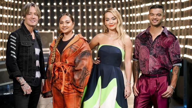 The Voice Australia coaches Keith Urban, Jessica Mauboy, Rita Ora and Guy Sebastian.