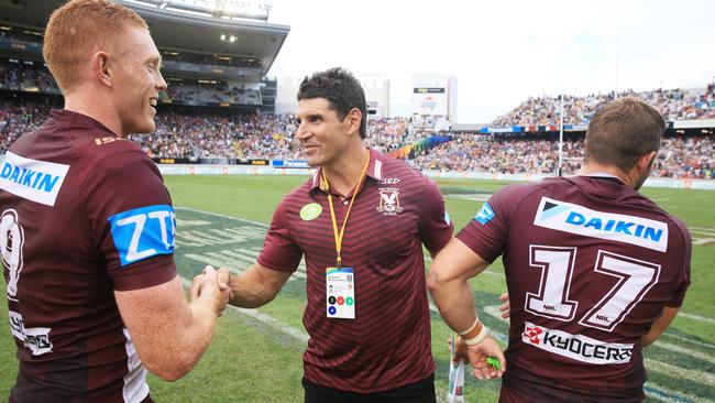 Trent Barrett enjoyed a winning start to his Manly coaching career. Picture: Mark Evans