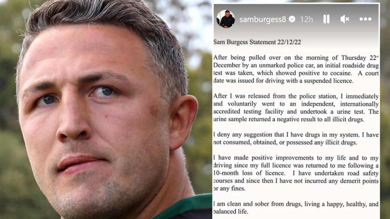 Sam Burgess. Picture: Frank Redward/News Corp Australia; Instagram