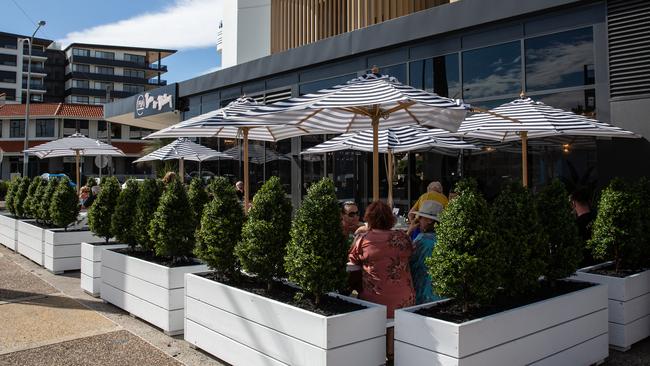 The special courtyard where dogs dine at Palm Beach Avenue. Picture: David Kelly