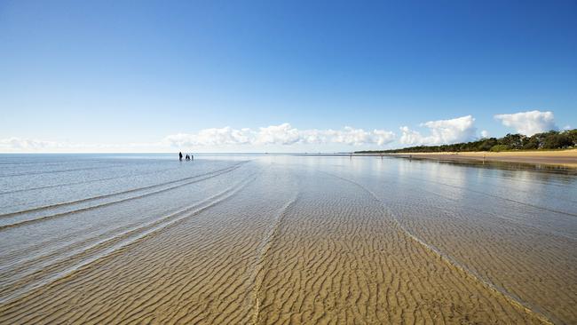 The flat shallow beaches at Hervey Bay at perfect for kids. Picture: Lachie Millard