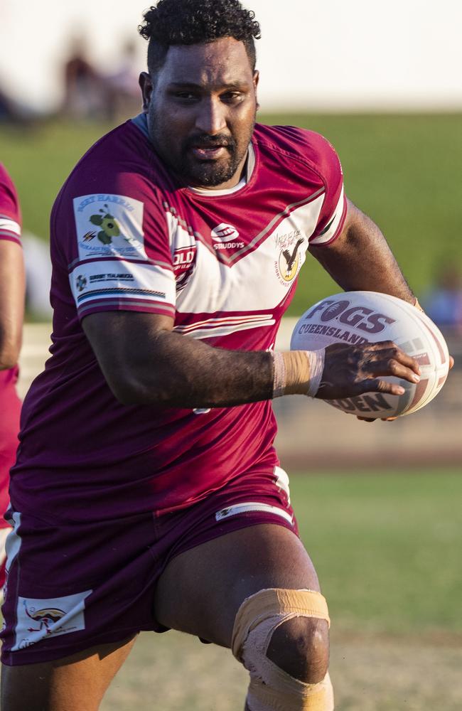 Yarrabah's Sam Bann Jr on the attack. Picture: Brian Cassey