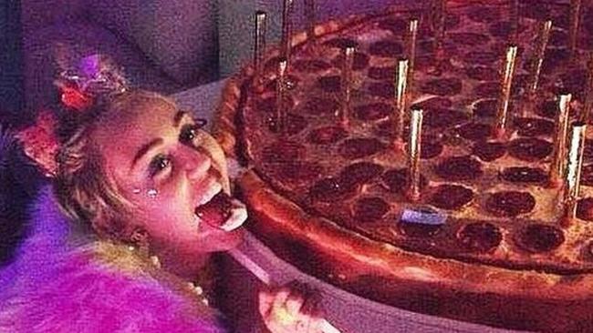 Pizza lover ... Miley celebrated her birthday all week on Instagram, proclaiming her love for pizza. Picture: Instagram