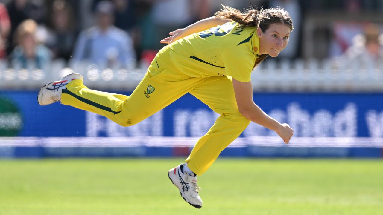 Darcie Brown of Australia bowls during the Women's Ashes 1st ODI match.