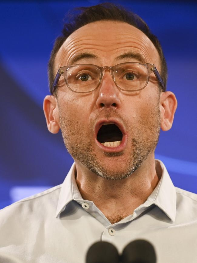 Greens Leader Adam Bandt wasted no time calling for a republic. . Picture: Martin Ollman