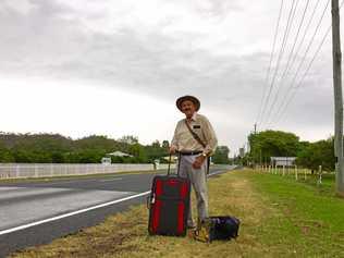 GOING THE DISTANCE: Henry Harman setting off to Cairns by bus to visit his wife, Pat. Picture: Felicity Ripper